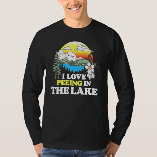 Ik hou van plassen in het meer zomervakantie zwemm t-shirt (Voorkant)