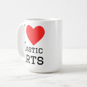 Ik hou van plastische kunst koffiemok (Voorkant links)