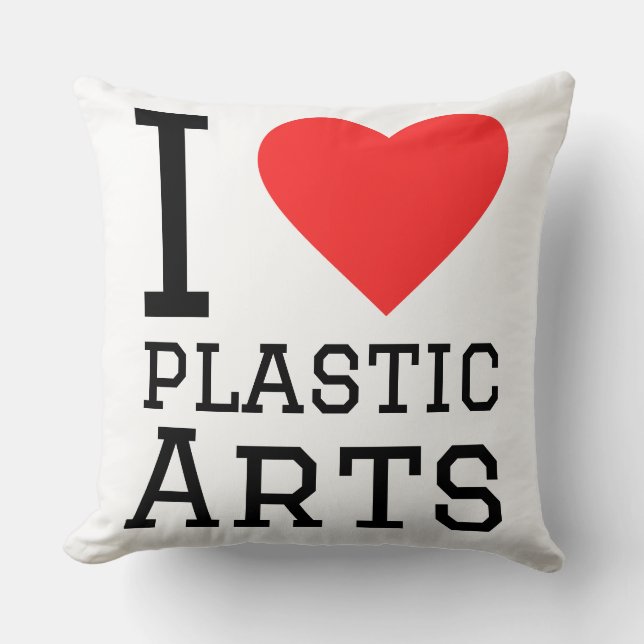 Ik hou van plastische kunst  kussen (Voorkant)