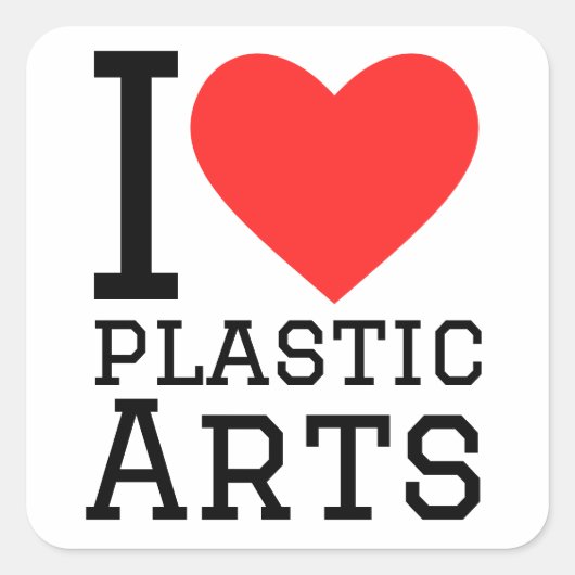 Ik hou van plastische kunsten vierkante sticker (Voorkant)