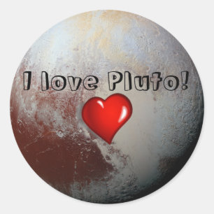 Ik hou van Pluto Red hart Ronde Sticker