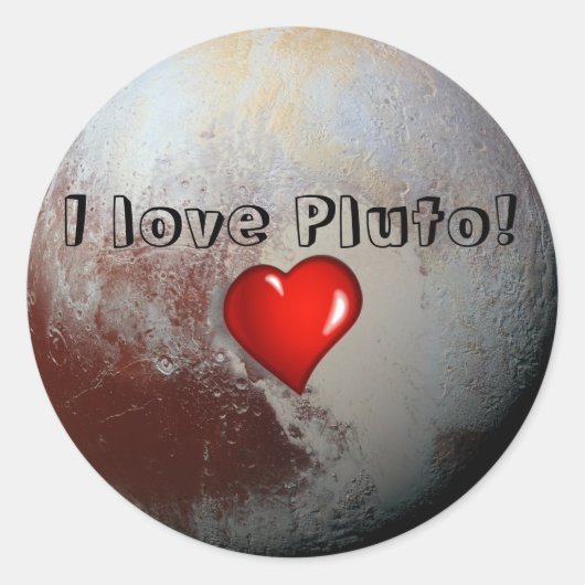 Ik hou van Pluto Red hart Ronde Sticker (Voorkant)