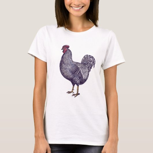 Ik hou van Plymouth Rock Chickens -  Rooster T-shirt (Voorkant)