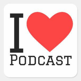 Ik hou van podcast vierkante sticker