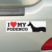 Ik hou van Podenco Bumpersticker (Op auto)