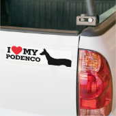 Ik hou van Podenco Bumpersticker (Op Truck)