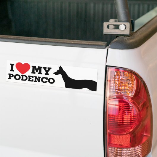 Ik hou van Podenco Bumpersticker (Op Truck)