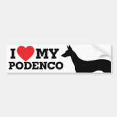 Ik hou van Podenco Bumpersticker (Voorkant)