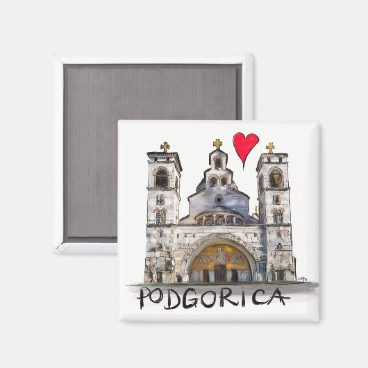 Ik hou van Podgorica Magneet (Voorkant / Achterkant)