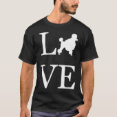 Ik hou van poedel silhouet Hondenliefhebber gesche T-shirt (Voorkant)