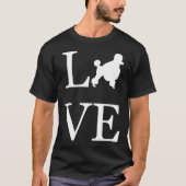 Ik hou van poedel silhouet Hondenliefhebber gesche T-shirt (Voorkant)