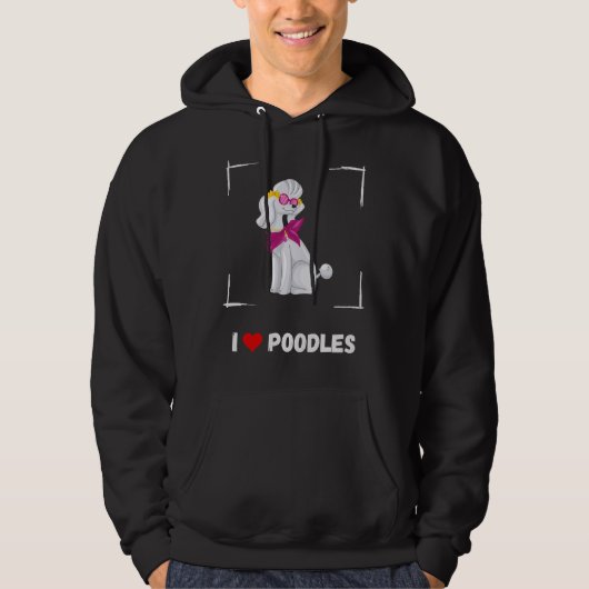 Ik hou van poedels hoodie (Voorkant)