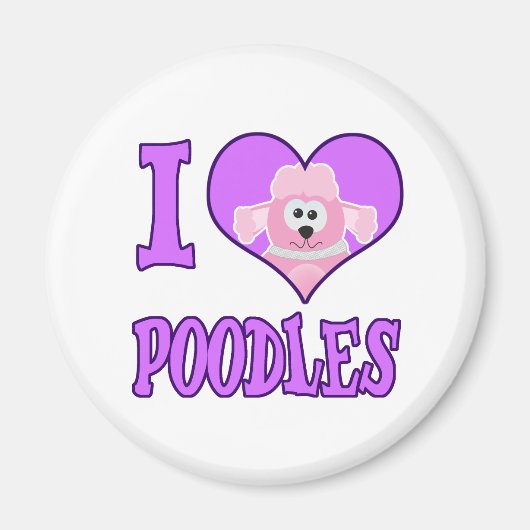 Ik hou van poedels magneet (Voorkant)