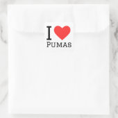 Ik hou van poema's vierkante sticker (Tas)