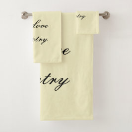 Ik hou van poëzie badhanddoeken (crème & zwart) bad handdoek