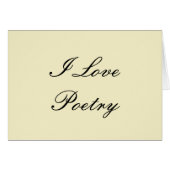 Ik hou van poëzie Blank Kaarten (Cream & Black) (Voorkant Horizontaal)