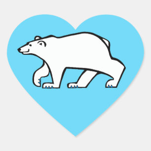 Ik hou van Polar BEREN - Wildlife - Arctic - Blue Hart Sticker