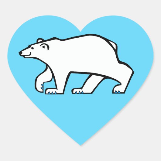 Ik hou van Polar BEREN - Wildlife - Arctic - Blue Hart Sticker (Voorkant)