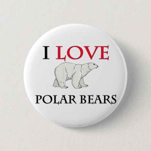 Ik hou van polarBeren Ronde Button 5,7 Cm (Voorkant)