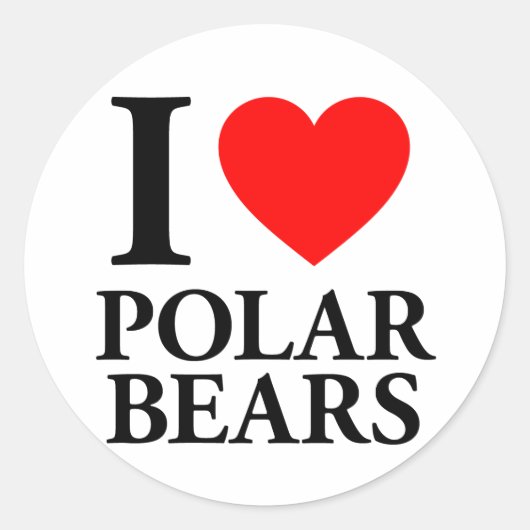 Ik hou van polarBeren Ronde Sticker (Voorkant)