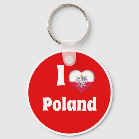 Ik hou van Polen, het Poolse Vlaggenhoofd met Eagl Sleutelhanger (Voorkant)