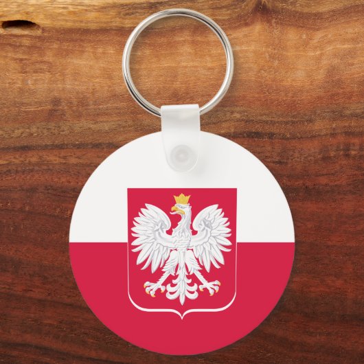 Ik hou van Polen, het Poolse Vlaggenhoofd met Eagl Sleutelhanger (Achterkant)