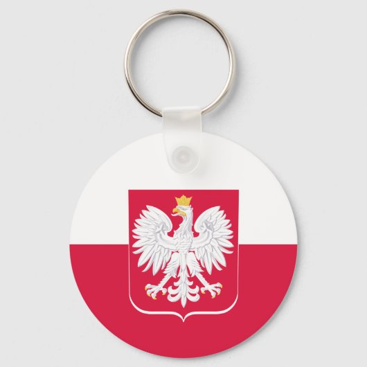 Ik hou van Polen, het Poolse Vlaggenhoofd met Eagl Sleutelhanger (Achterkant)