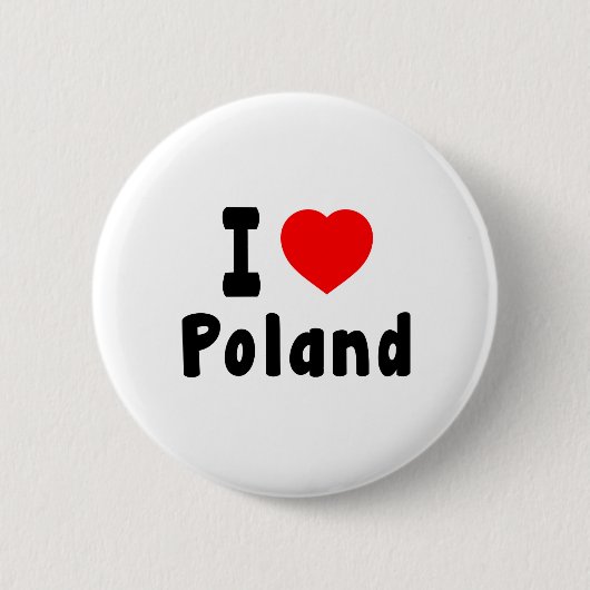 Ik hou van Polen. Ronde Button 5,7 Cm (Voorkant)