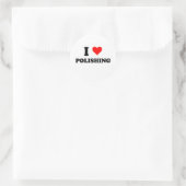 Ik hou van polijsten ronde sticker (Tas)