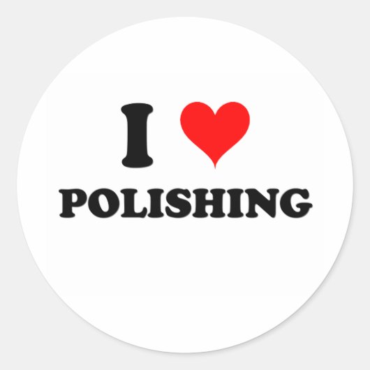 Ik hou van polijsten ronde sticker (Voorkant)