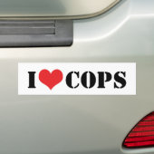 Ik hou van politie bumpersticker (Op auto)