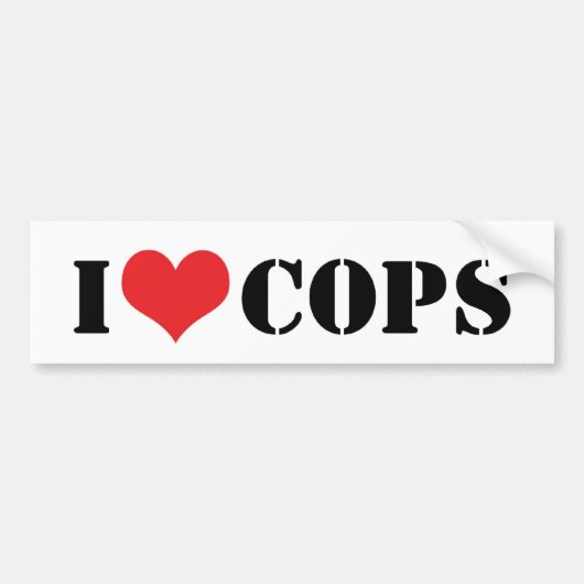Ik hou van politie bumpersticker (Voorkant)
