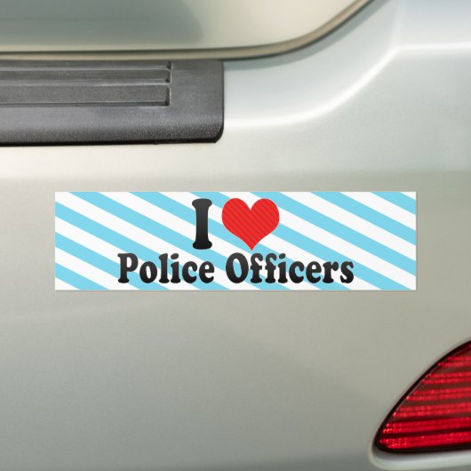 Ik hou van politieagenten bumpersticker (Op auto)