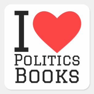 Ik hou van politieke boeken vierkante sticker