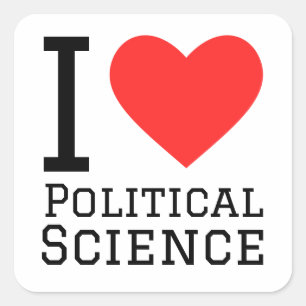 Ik hou van politieke wetenschappen vierkante sticker