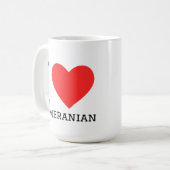 Ik hou van Pomeranian Koffiemok (Voorkant links)