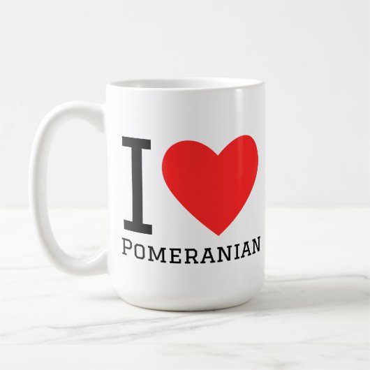 Ik hou van Pomeranian Koffiemok (Links)