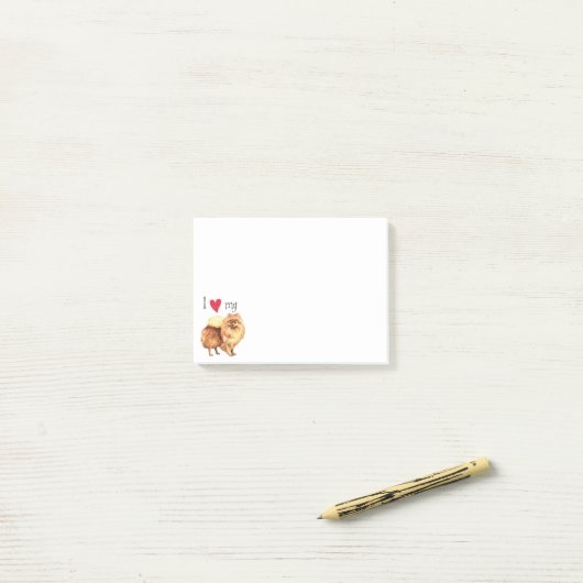 Ik hou van Pommeren Post-it® Notes (Op bureau)