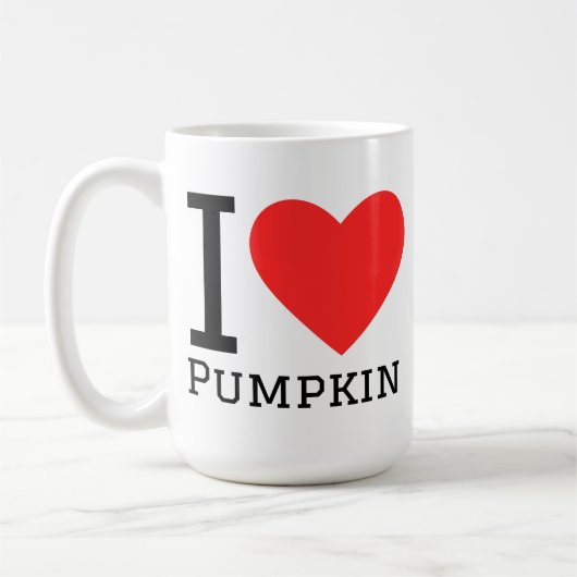 Ik hou van pompoen koffiemok (Links)