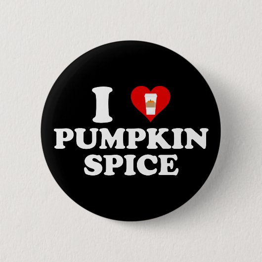 Ik hou van pompoen kruid ronde button 5,7 cm (Voorkant)