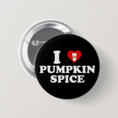 Ik hou van pompoen kruid ronde button 5,7 cm (Voorkant /achterkant)