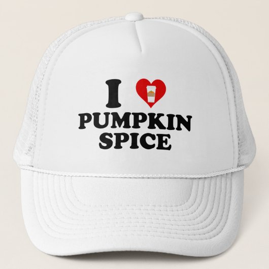 Ik hou van pompoen kruiden trucker pet (Voorkant)