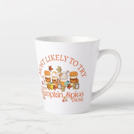 Ik hou van pompoenen Drinken Latte Mok (Rechts)