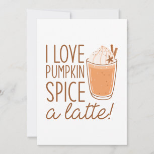 Ik hou van pompoengewürce een latte bedankkaart