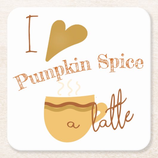 Ik hou van pompoenkruid een latte humoristische kartonnen onderzetters (Voorkant)