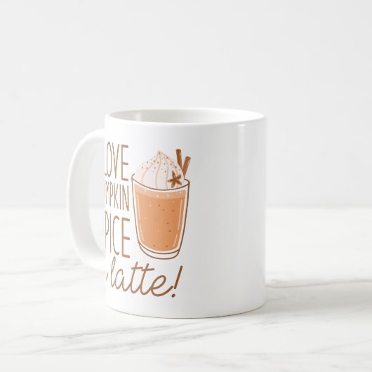 Ik hou van pompoenspice A Latte Koffiemok (Voorkant links)
