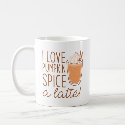 Ik hou van pompoenspice A Latte Koffiemok (Links)