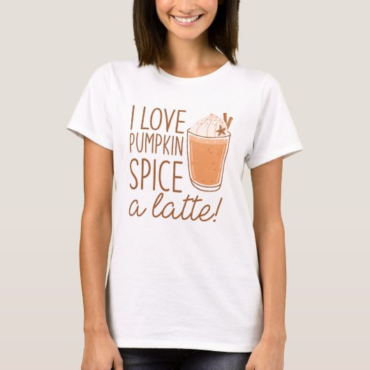Ik hou van pompoenspice A Latte T-shirt (Voorkant)