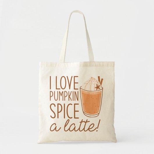 Ik hou van pompoenspice A Latte Tote Bag (Voorkant)