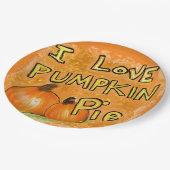 " Ik hou van pompoentaart Klassiek Papieren Bordje (Gekanteld)